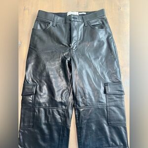 Abercrombie & Fitch Vegan Leather Relaxed High Rise Pants. NWT Size 6 SHORT